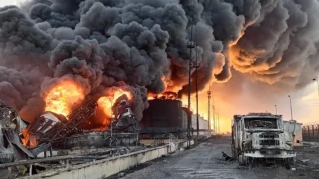 Пожежа на НПЗ Лукойл у Кстово після удару дронів