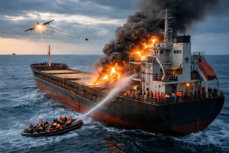 Атака дронів на вантажне судно Natra в Азовському морі