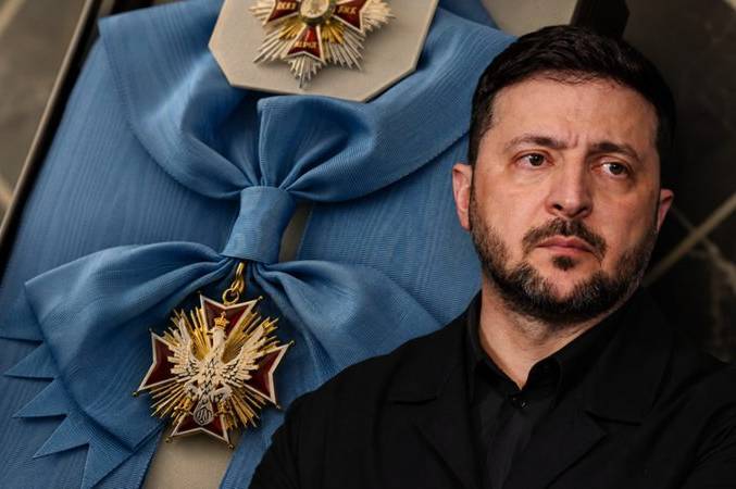 Володимир Зеленський поряд з орденом Білого Орла