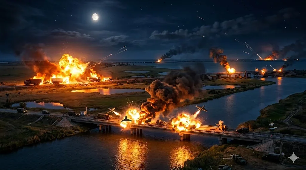 ЗСУ вночі атакують мости окупантів вибухами та пожежами на воді